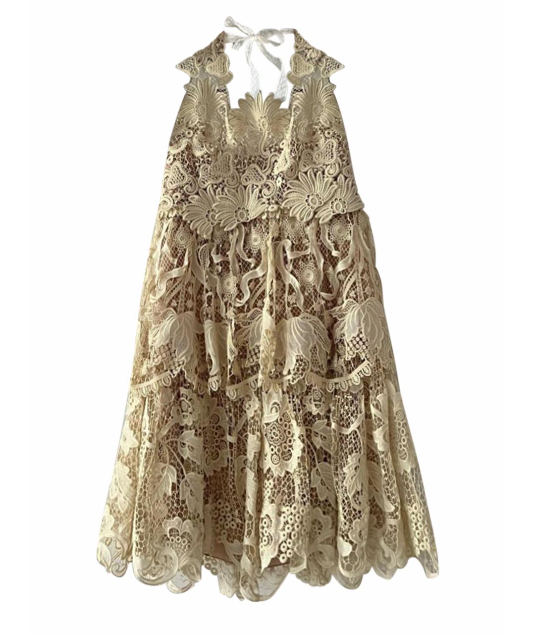 CHRISTIAN DIOR Бежевое полиэстеровое вечернее платье, фото 1