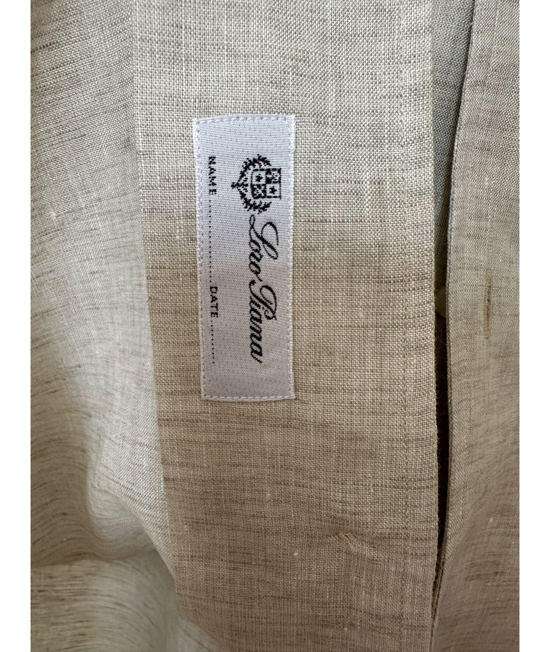 LORO PIANA Бежевая льняная кэжуал рубашка, фото 4