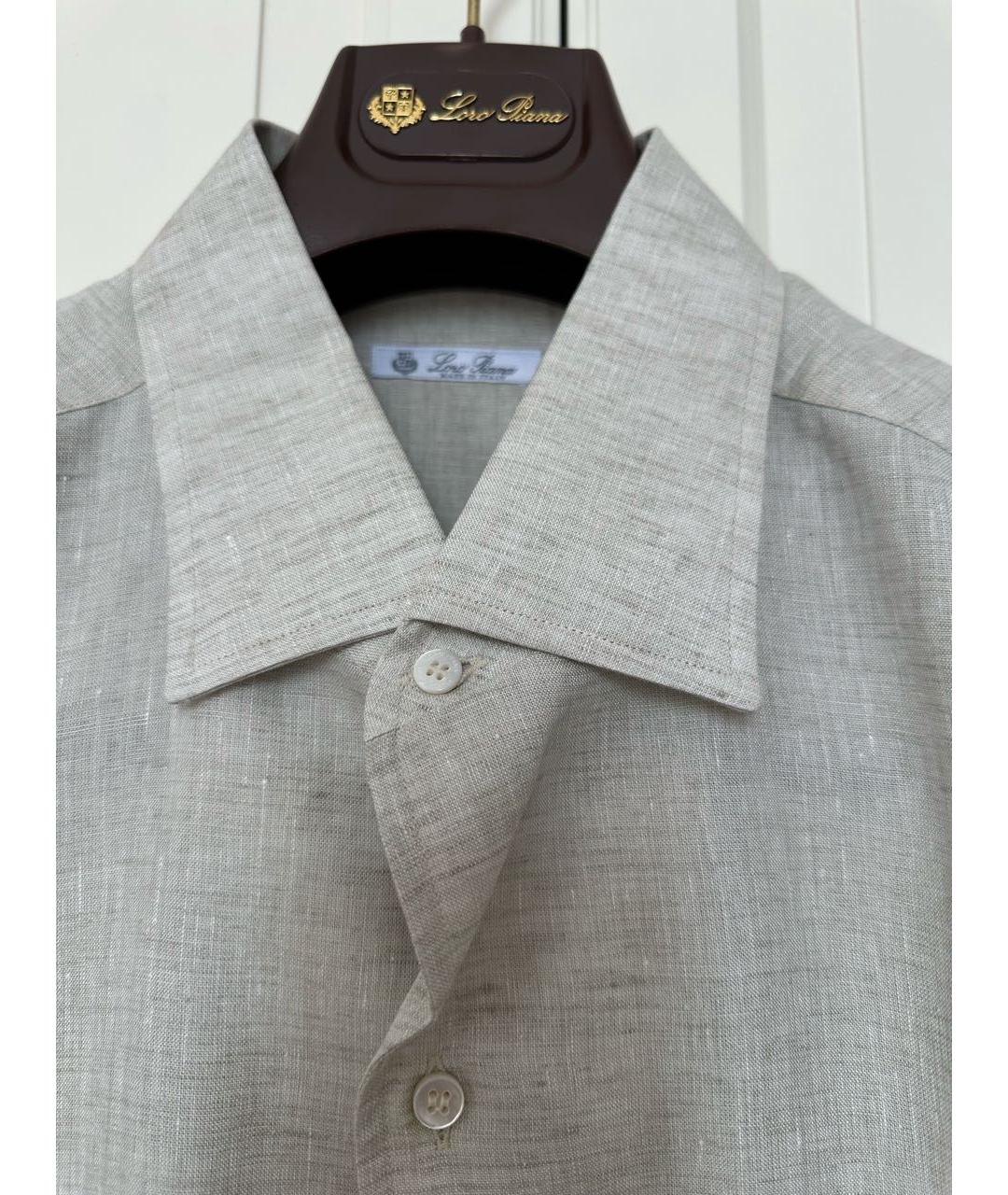LORO PIANA Бежевая льняная кэжуал рубашка, фото 2