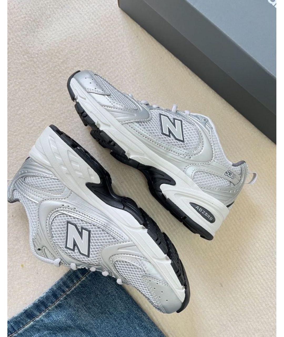 NEW BALANCE Серебряные текстильные низкие кроссовки / кеды, фото 6