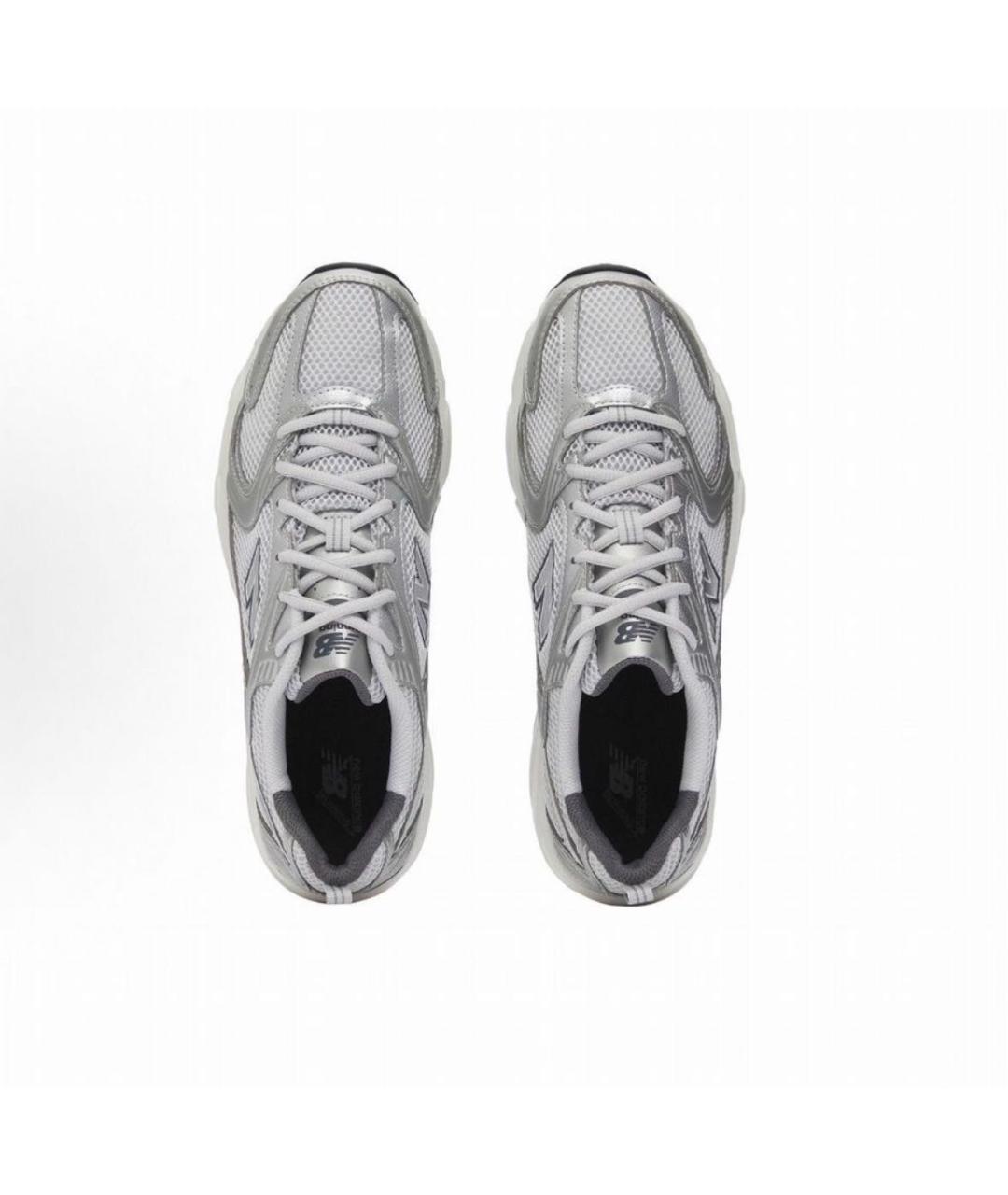 NEW BALANCE Серебряные текстильные низкие кроссовки / кеды, фото 3