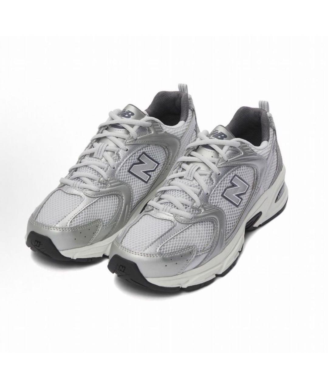 NEW BALANCE Серебряные текстильные низкие кроссовки / кеды, фото 2