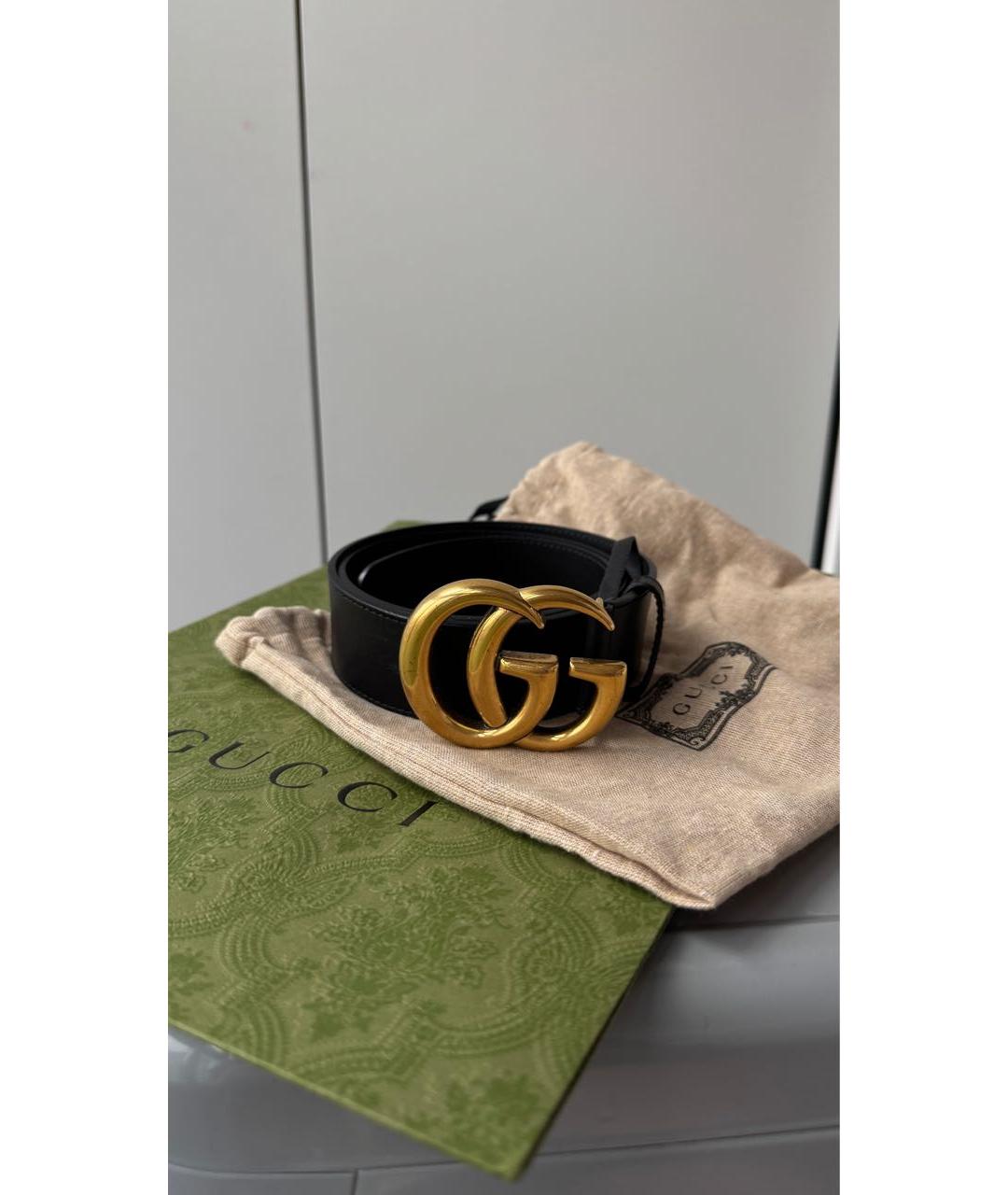 GUCCI Черный кожаный ремень, фото 5