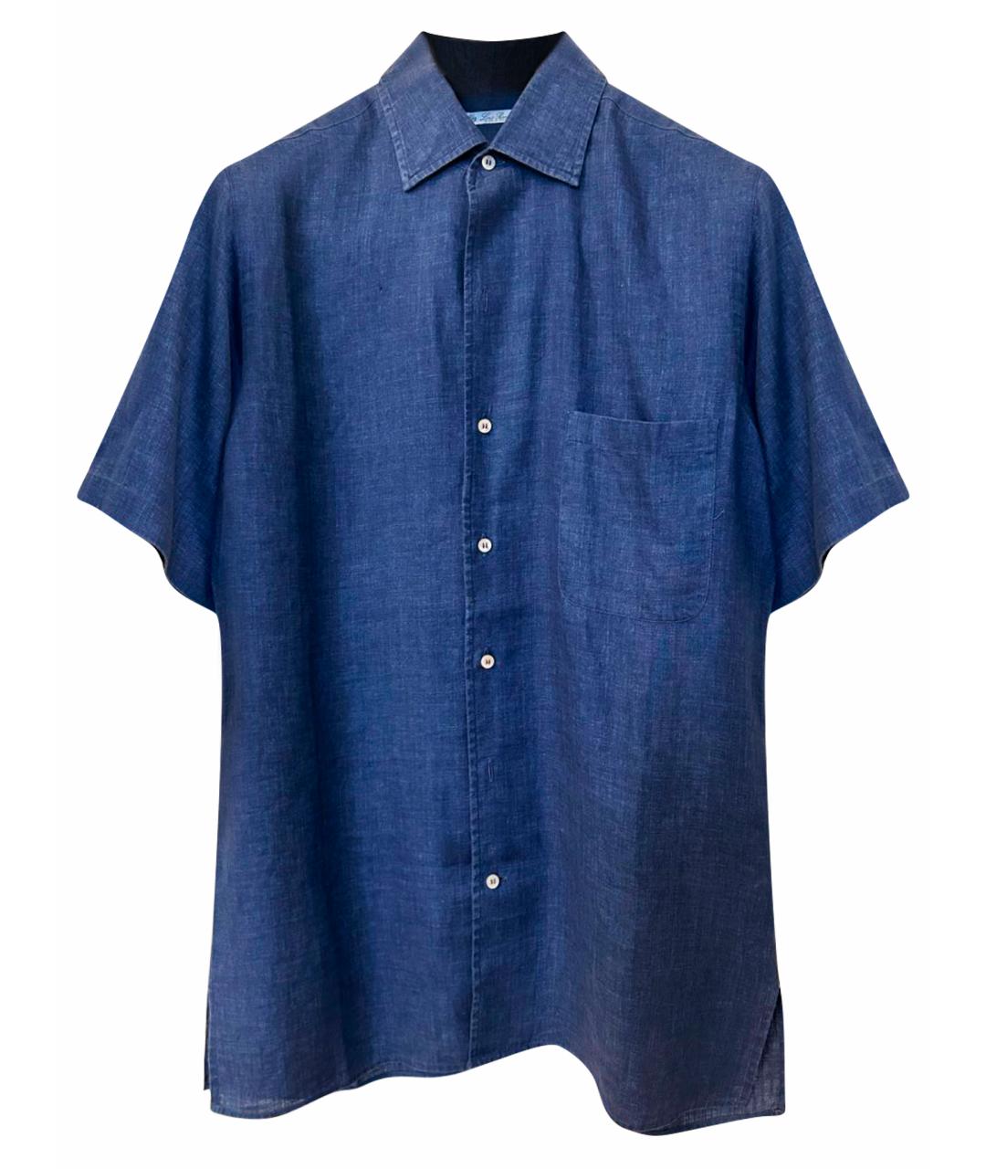 LORO PIANA Синяя льняная кэжуал рубашка, фото 1