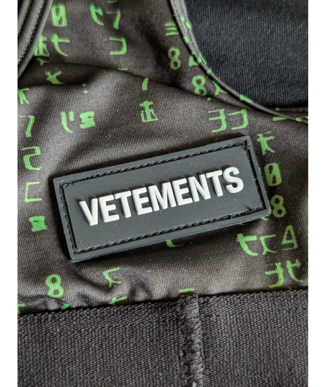 VETEMENTS Черная полиамидовая майка, фото 9