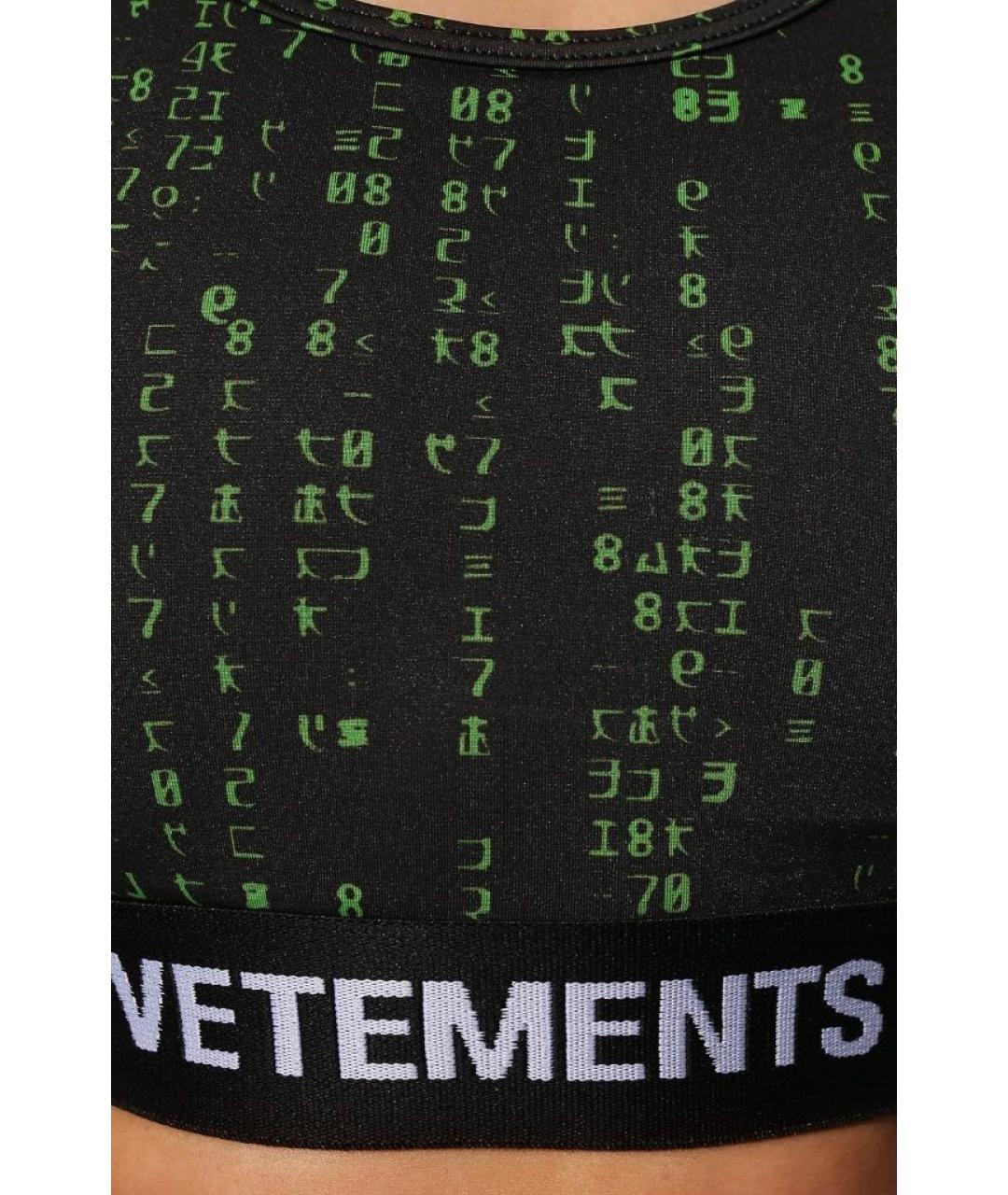 VETEMENTS Черная полиамидовая майка, фото 8