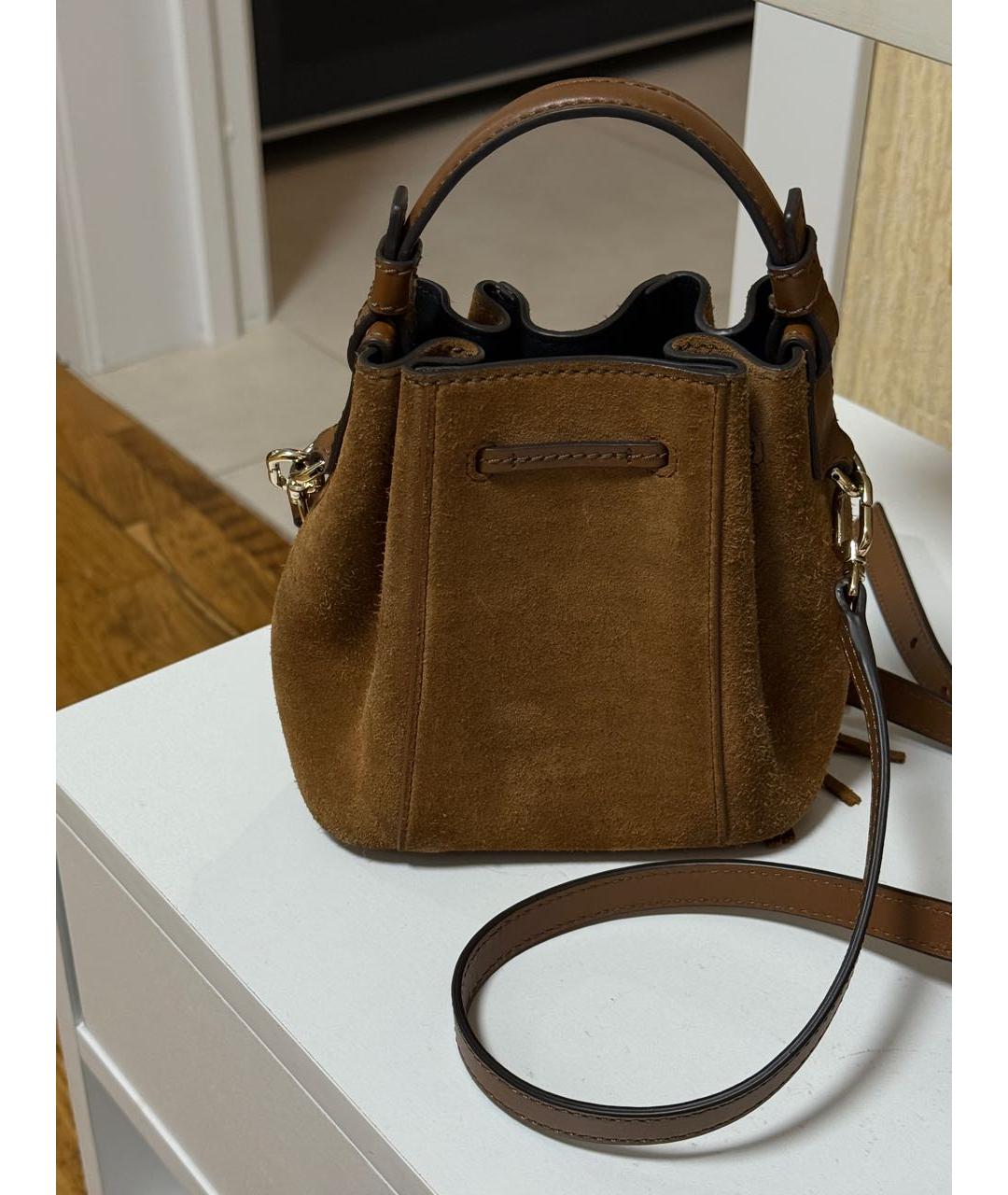 FURLA Коричневая замшевая сумка через плечо, фото 7