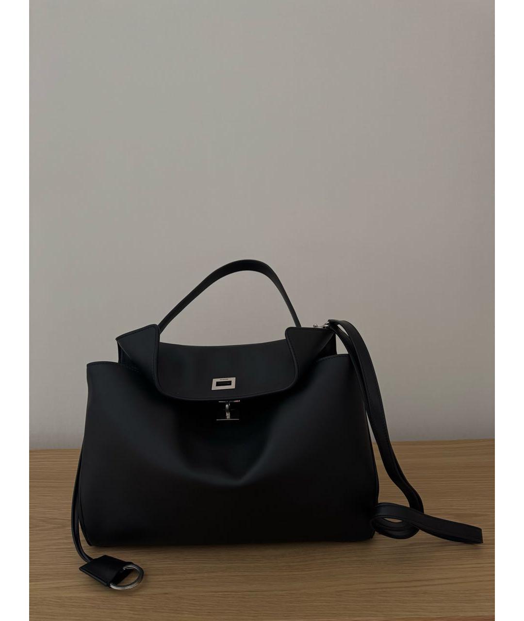 BALENCIAGA Черная кожаная сумка через плечо, фото 2
