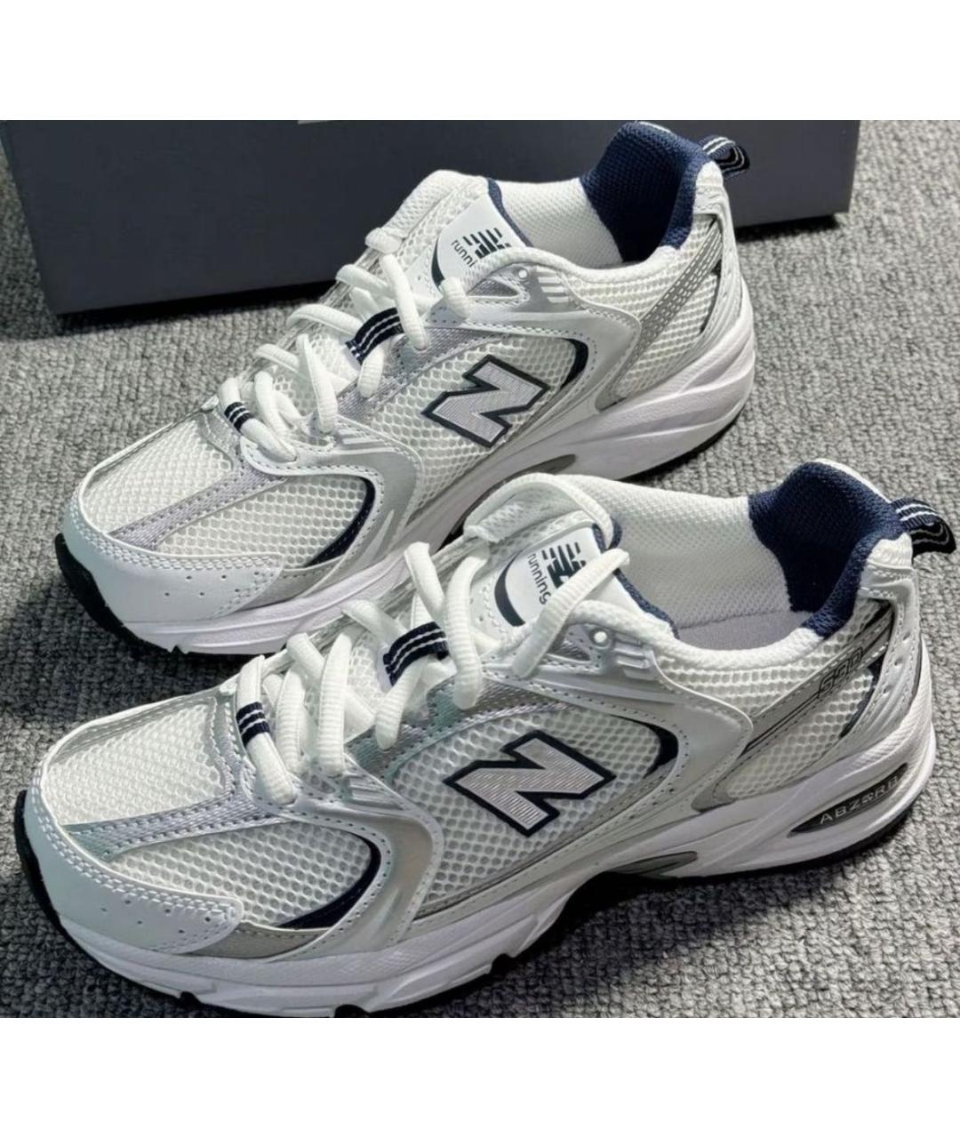 NEW BALANCE Серебряные текстильные кроссовки, фото 6