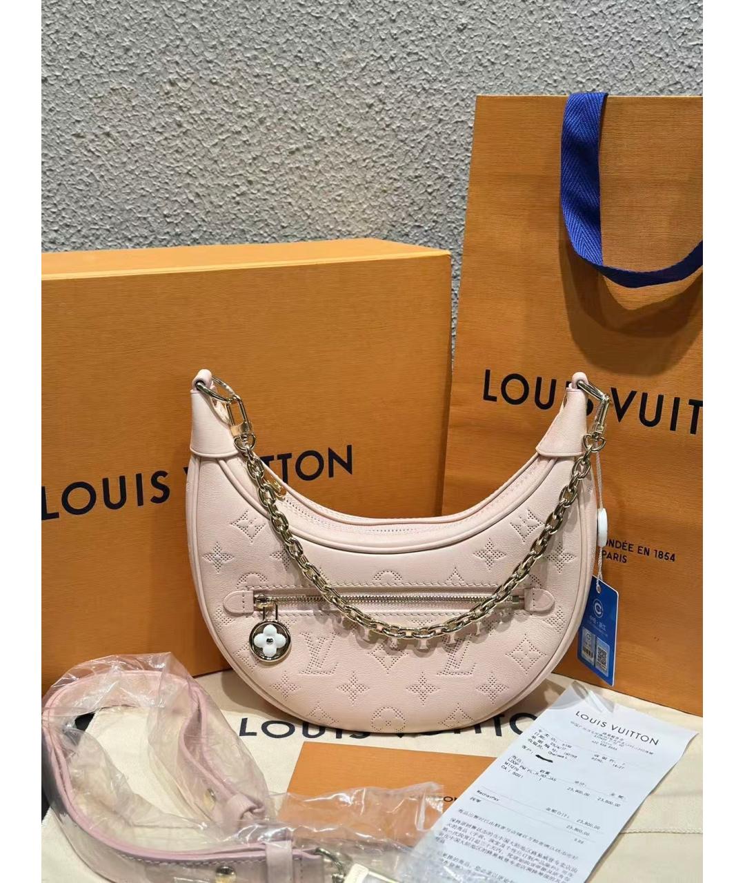 LOUIS VUITTON Розовая кожаная сумка тоут, фото 3