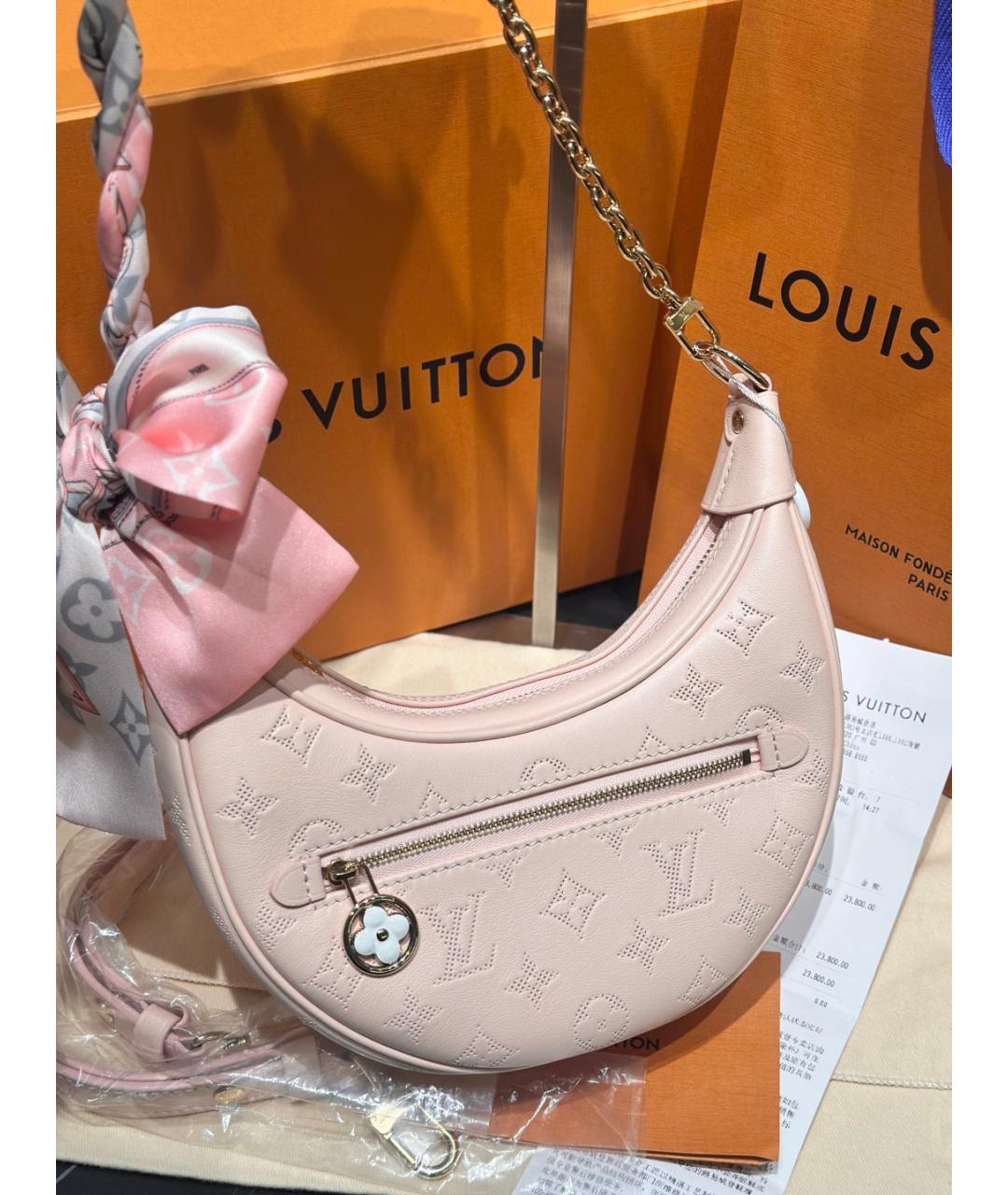 LOUIS VUITTON Розовая кожаная сумка тоут, фото 2
