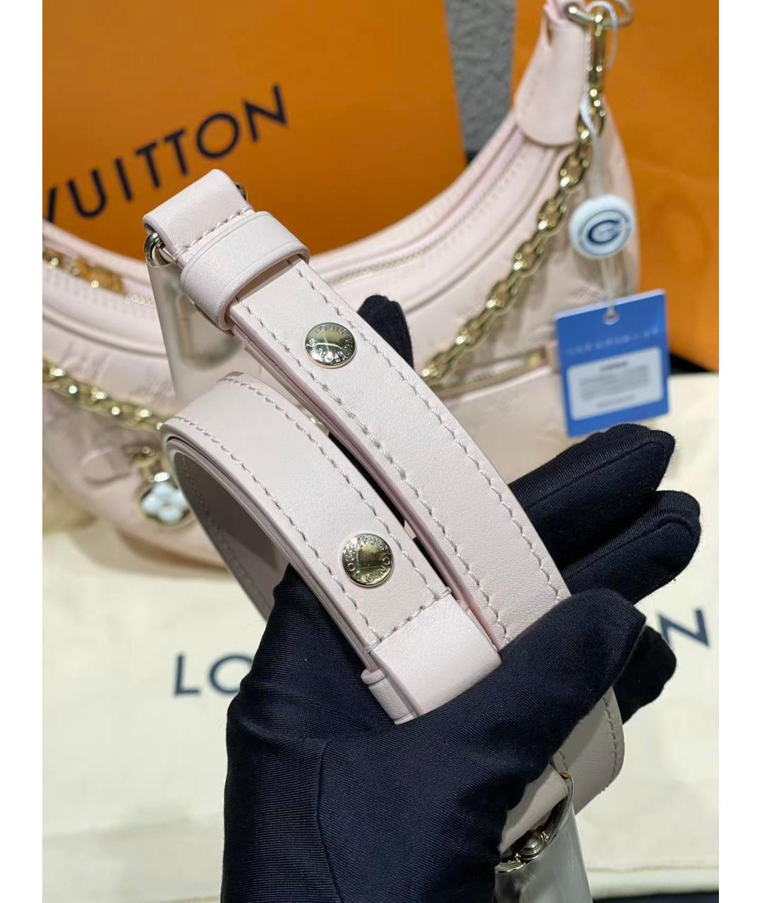 LOUIS VUITTON Розовая кожаная сумка тоут, фото 9