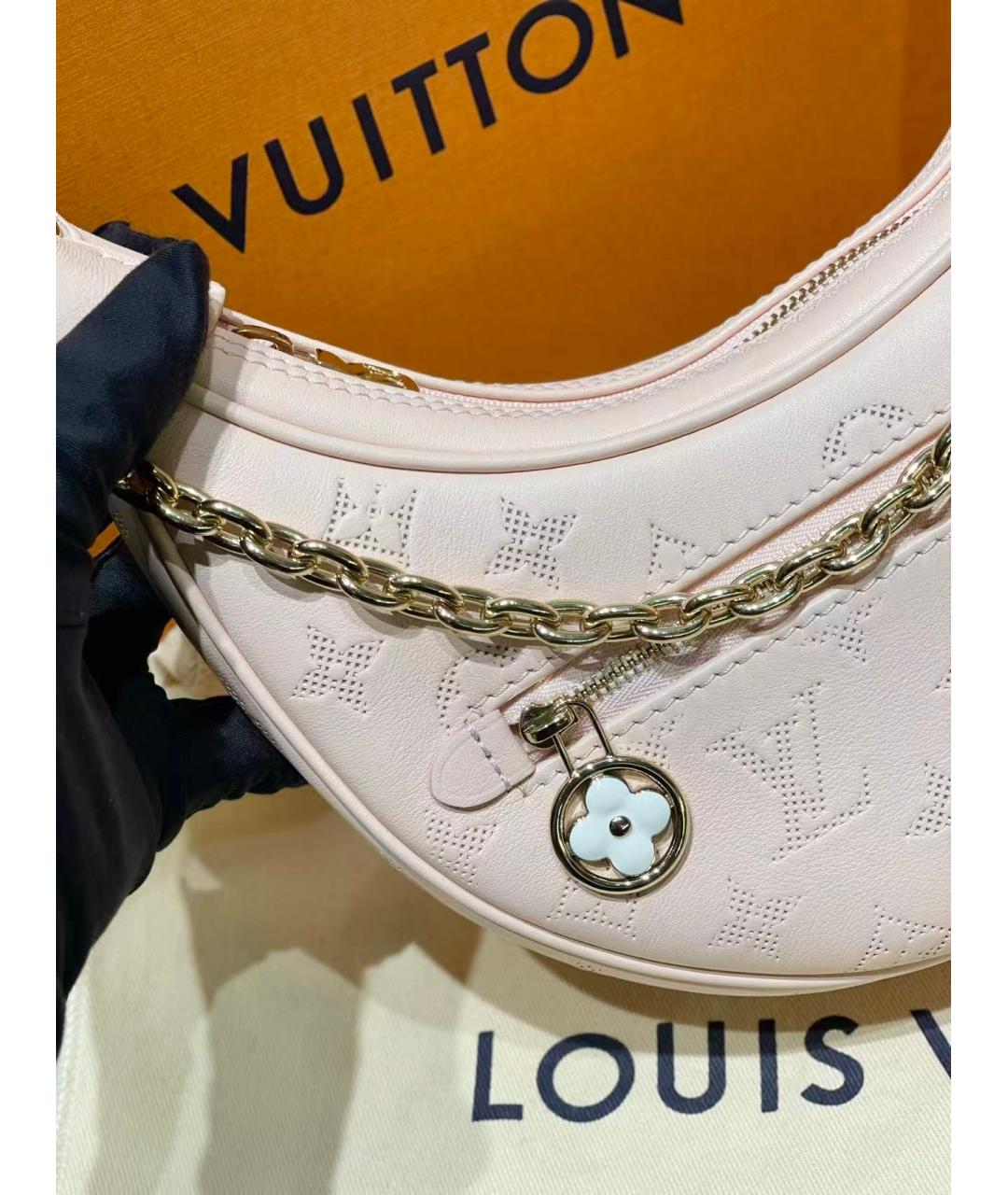 LOUIS VUITTON Розовая кожаная сумка тоут, фото 8