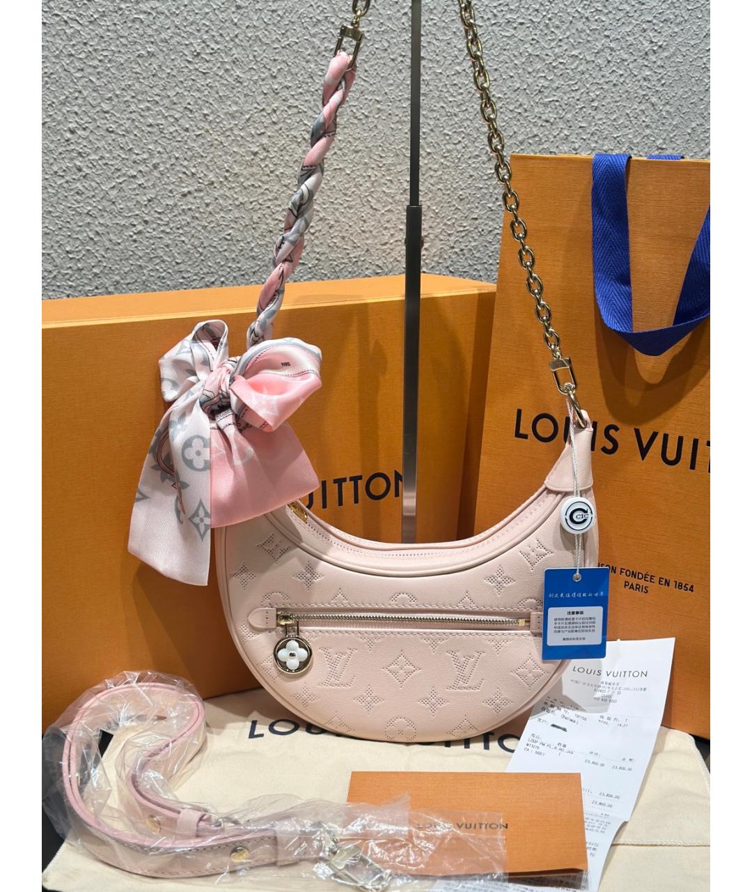 LOUIS VUITTON Розовая кожаная сумка тоут, фото 10
