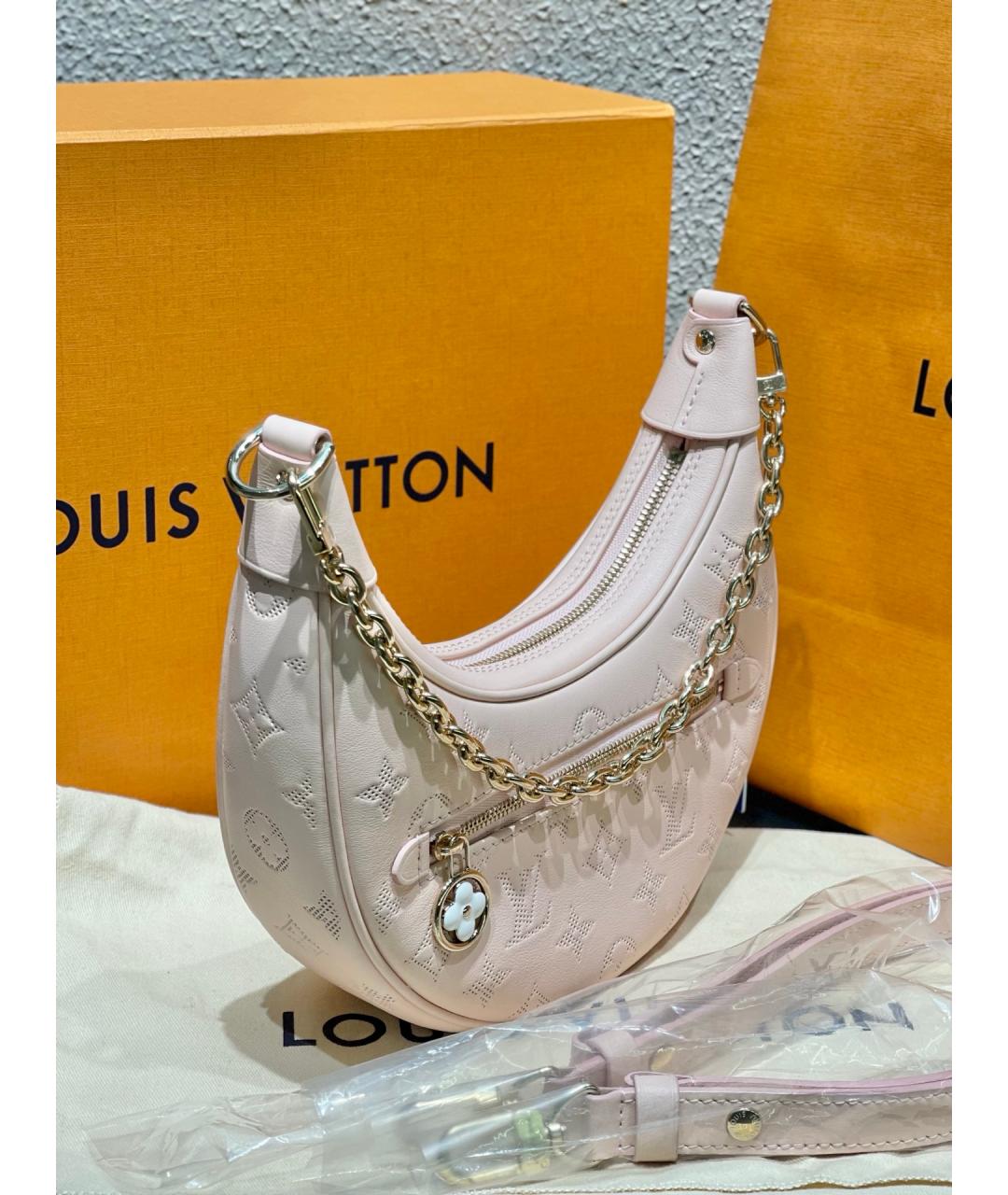 LOUIS VUITTON Розовая кожаная сумка тоут, фото 5