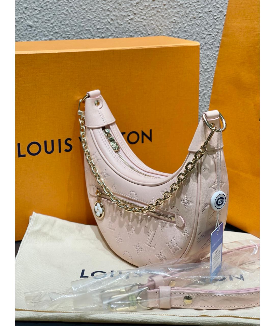 LOUIS VUITTON Розовая кожаная сумка тоут, фото 4