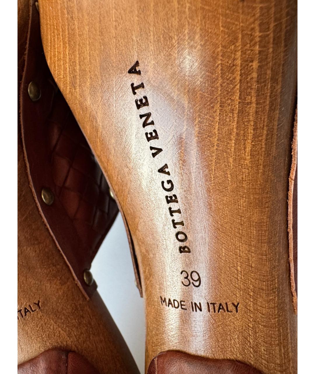 BOTTEGA VENETA Коричневые мюли, фото 6