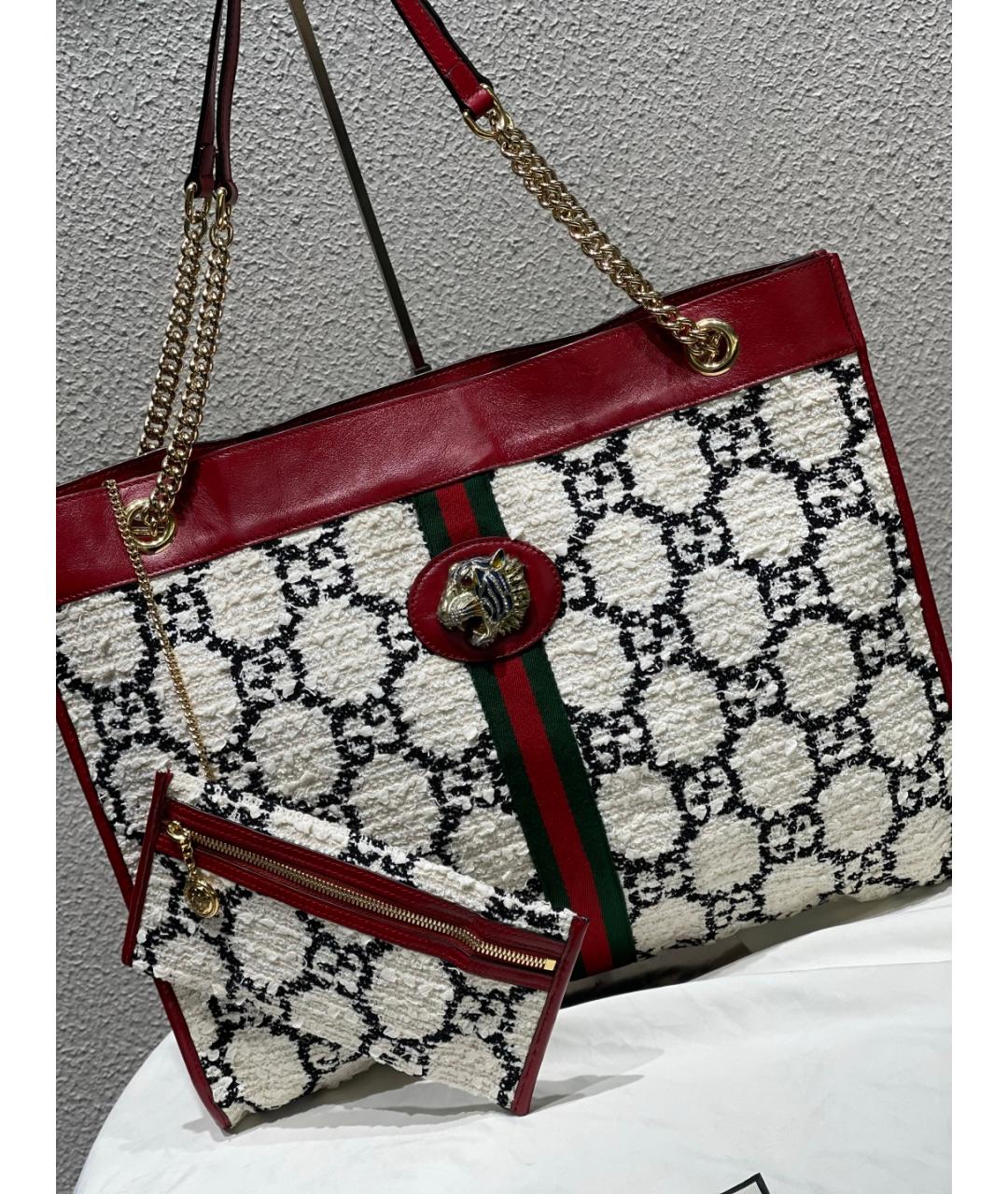 GUCCI Красная пелетеная сумка тоут, фото 2