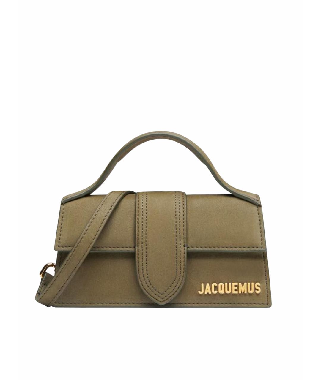 JACQUEMUS Хаки замшевая сумка через плечо, фото 1