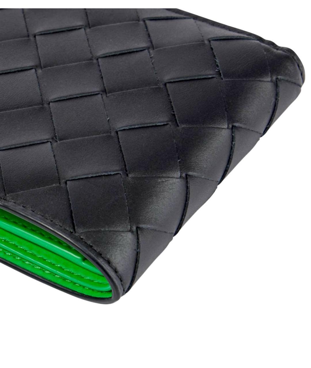 BOTTEGA VENETA Черный кожаный кошелек, фото 3
