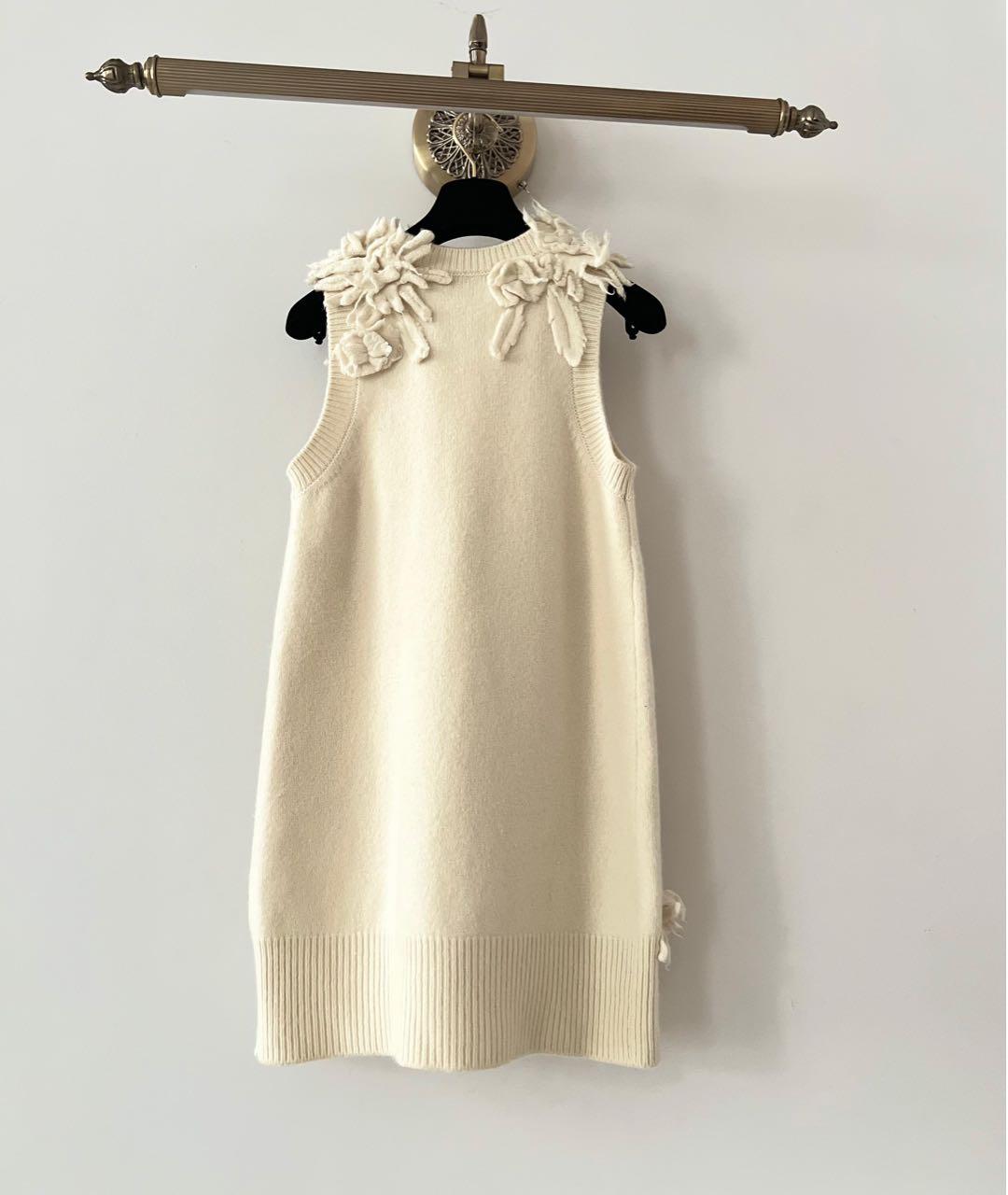 CHRISTIAN DIOR Бежевое кашемировое повседневное платье, фото 2