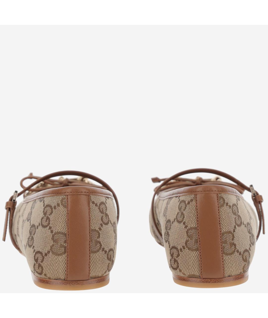 GUCCI Бежевые синтетические балетки, фото 4