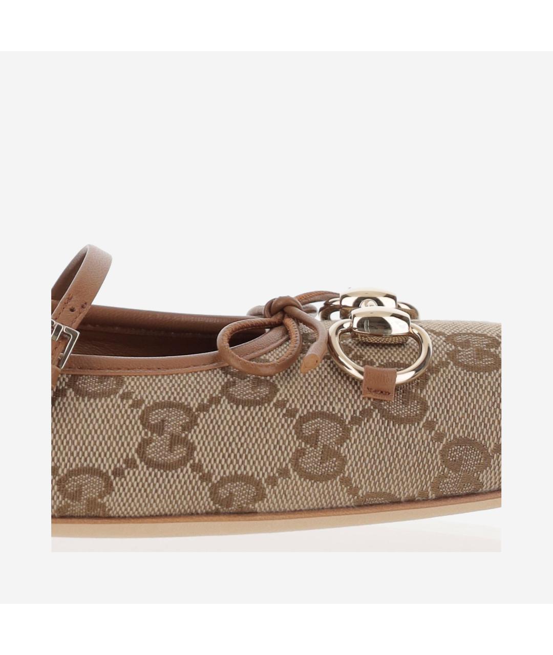 GUCCI Бежевые синтетические балетки, фото 5