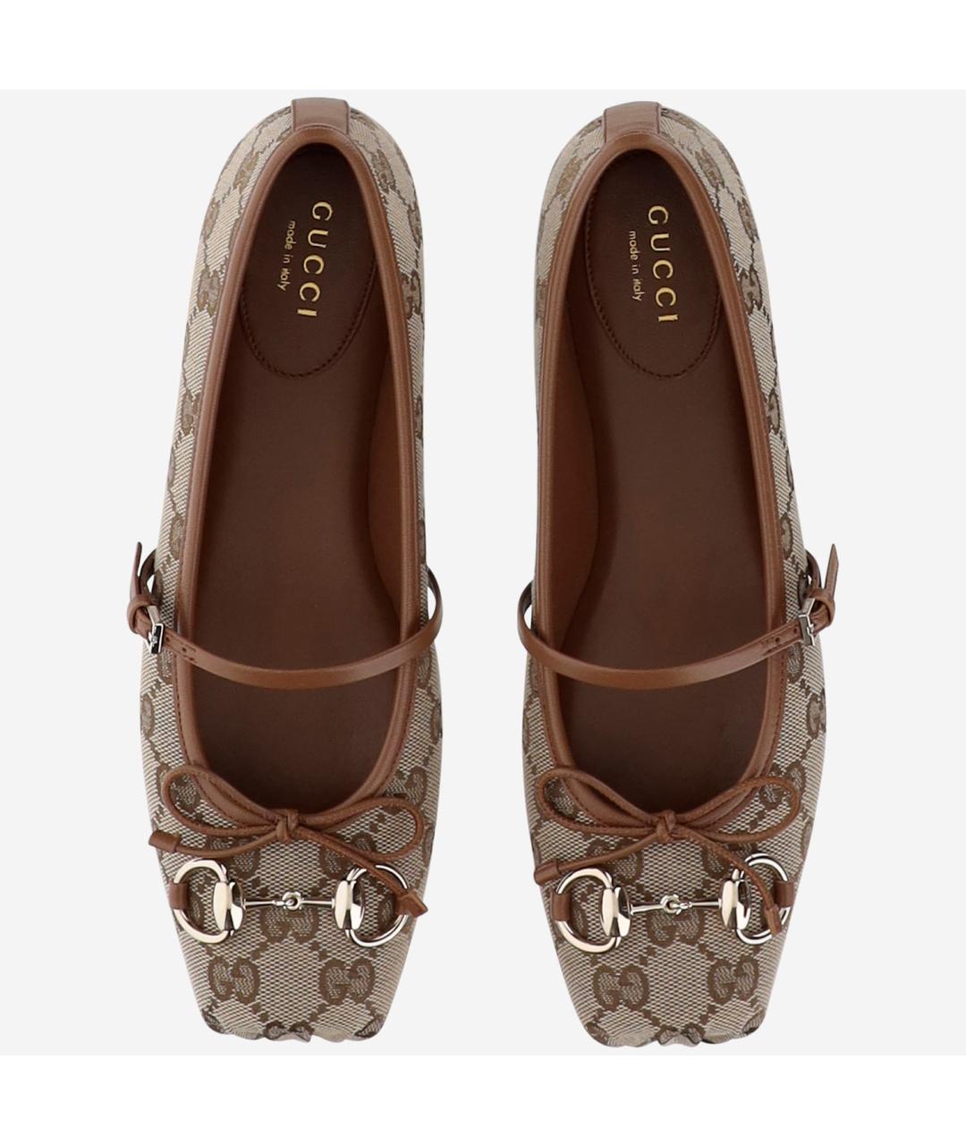 GUCCI Бежевые синтетические балетки, фото 2