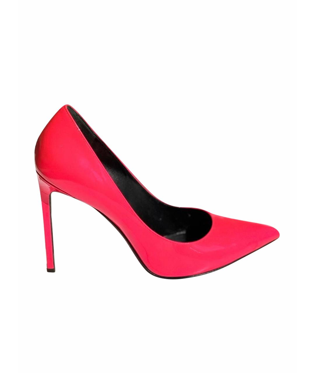 SAINT LAURENT Коралловые туфли из лакированной кожи, фото 1