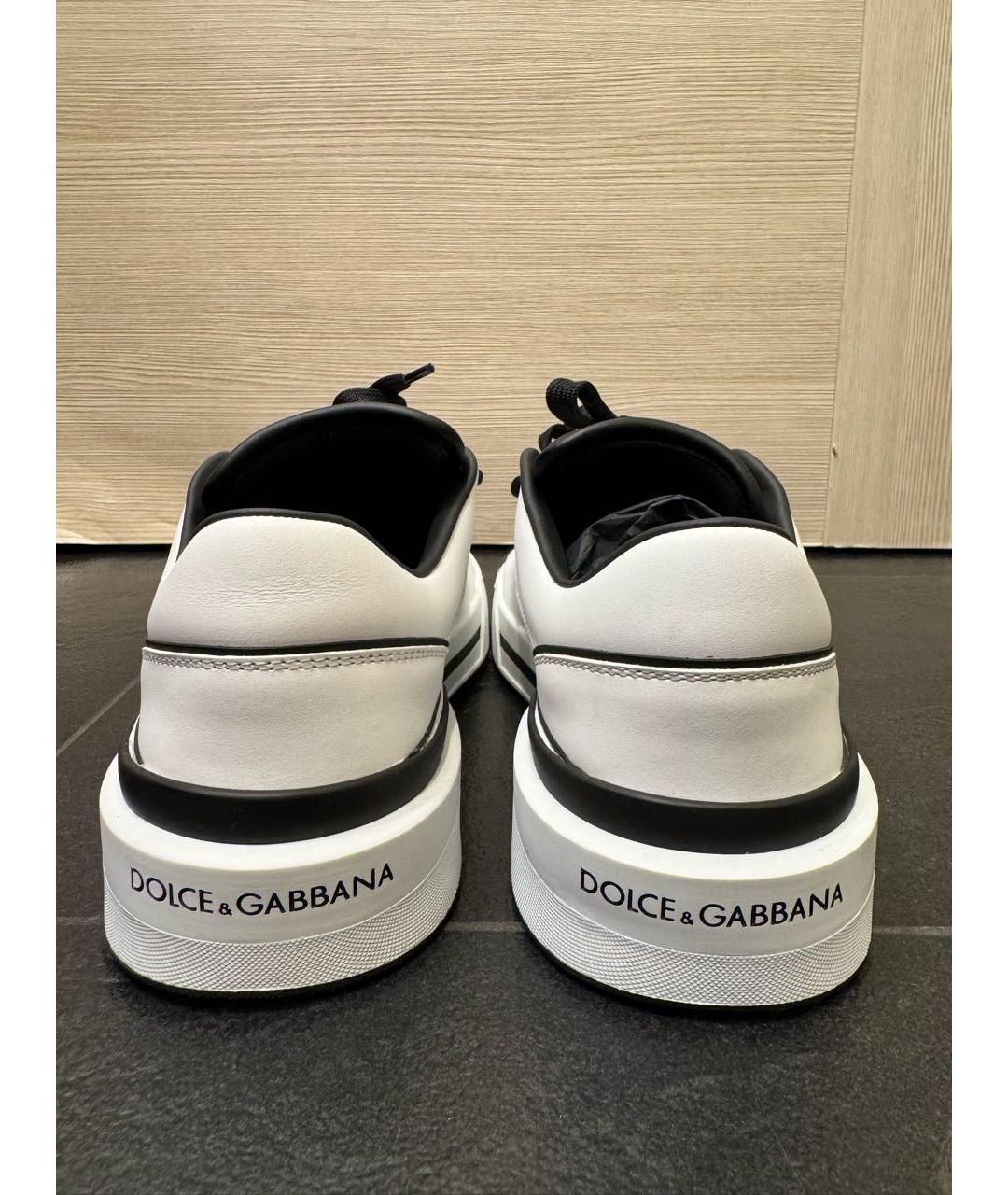 DOLCE&GABBANA Белые кожаные кроссовки, фото 4