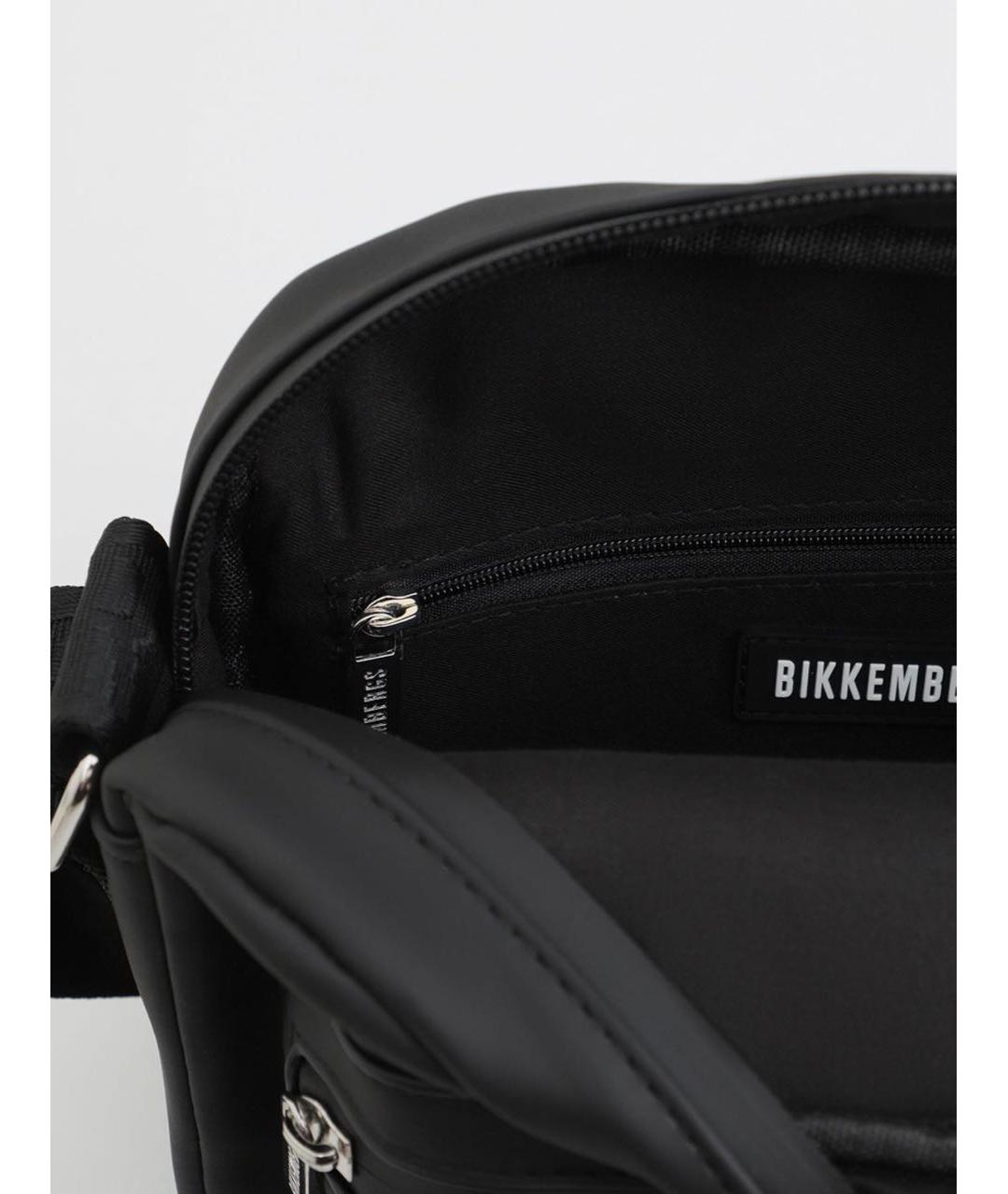 BIKKEMBERGS Черная тканевая сумка на плечо, фото 2