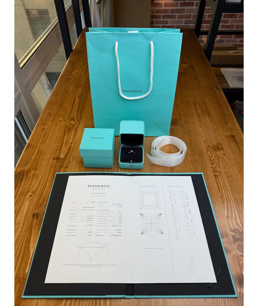 TIFFANY&CO Платиновое кольцо, фото 6