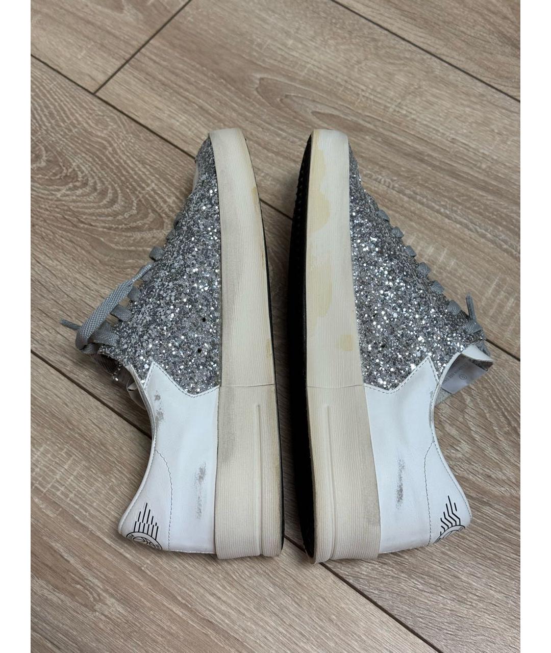 GOLDEN GOOSE DELUXE BRAND Серебряные кожаные кеды, фото 5