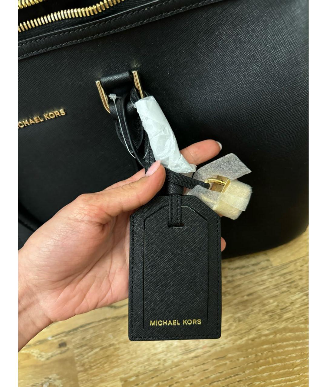 MICHAEL KORS Черная кожаная дорожная/спортивная сумка, фото 7