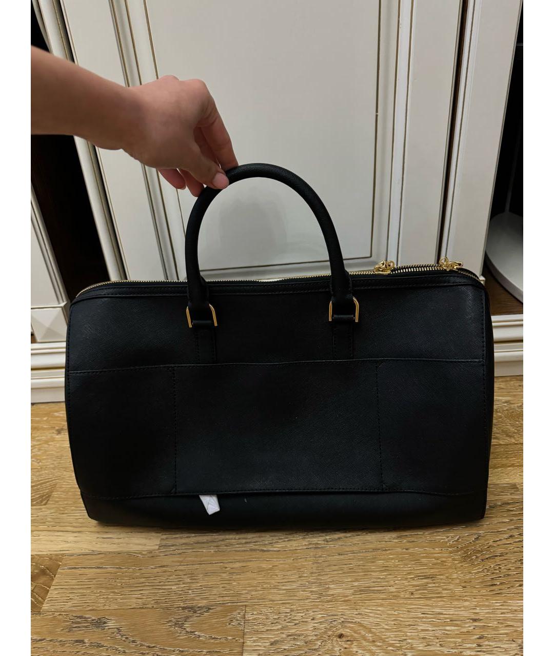MICHAEL KORS Черная кожаная дорожная/спортивная сумка, фото 2