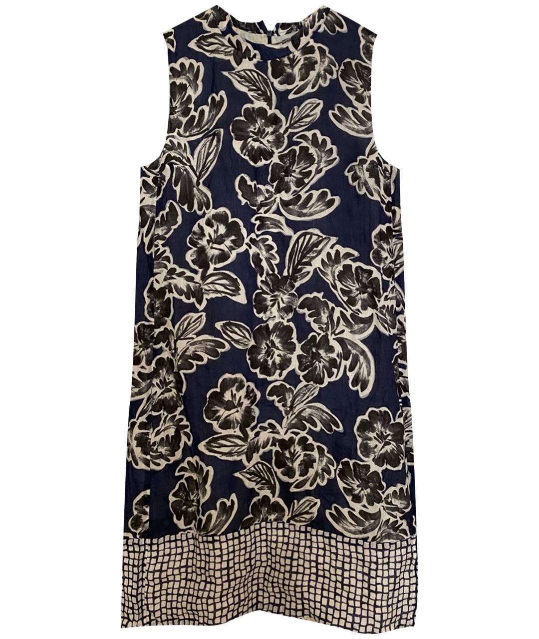 'S MAX MARA Синее льняное повседневное платье, фото 1