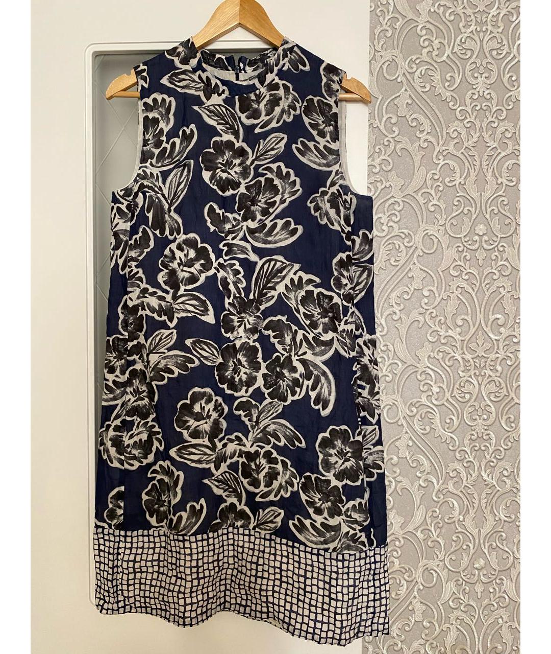 'S MAX MARA Синее льняное повседневное платье, фото 2