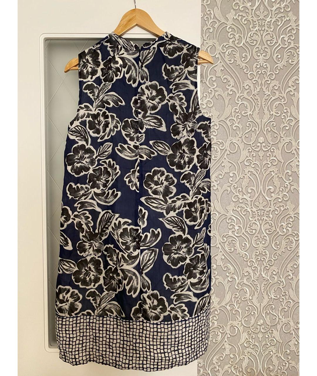 'S MAX MARA Синее льняное повседневное платье, фото 8