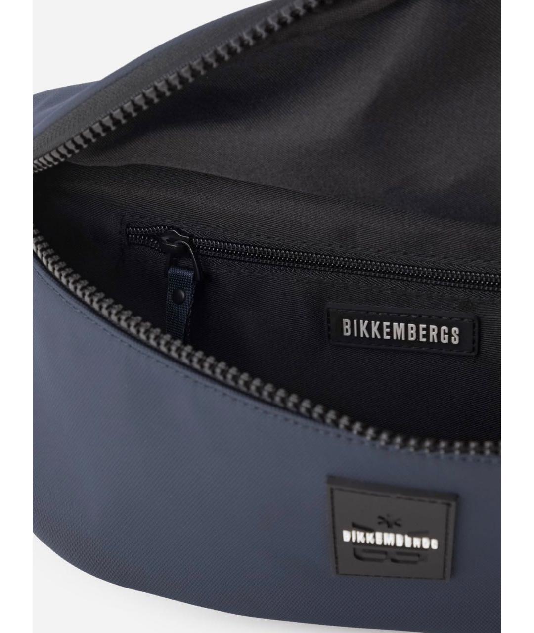 BIKKEMBERGS Темно-синяя тканевая сумка на плечо, фото 3
