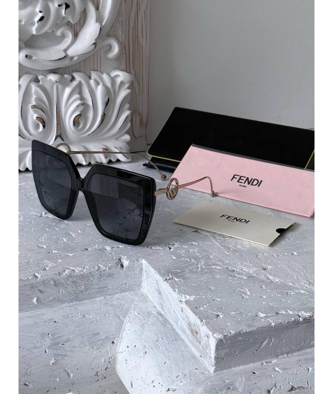 FENDI Черные металлические солнцезащитные очки, фото 2