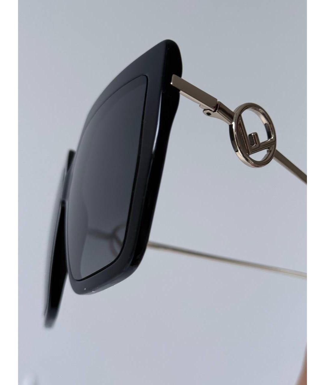 FENDI Черные металлические солнцезащитные очки, фото 3