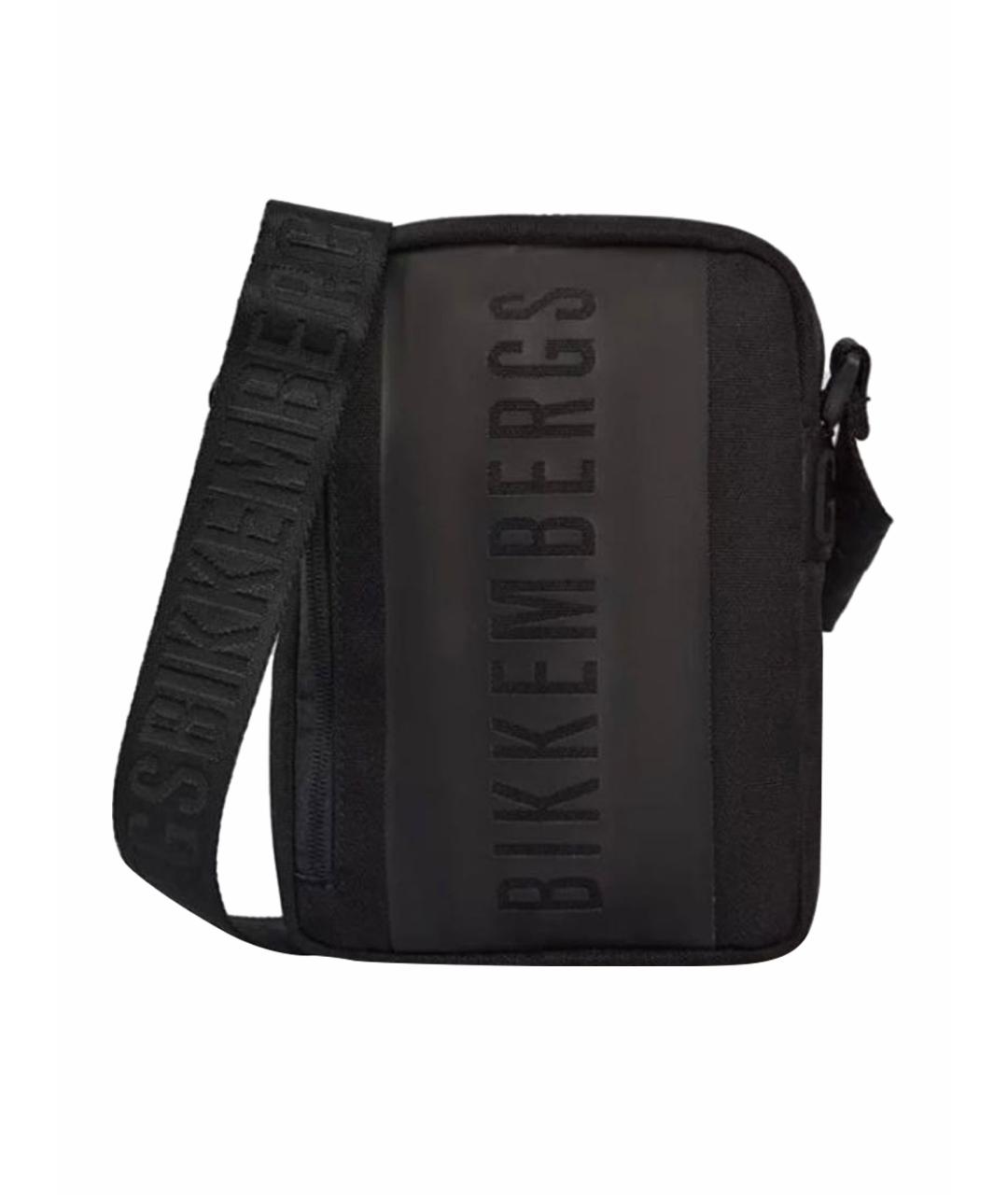 BIKKEMBERGS Черная тканевая сумка на плечо, фото 1