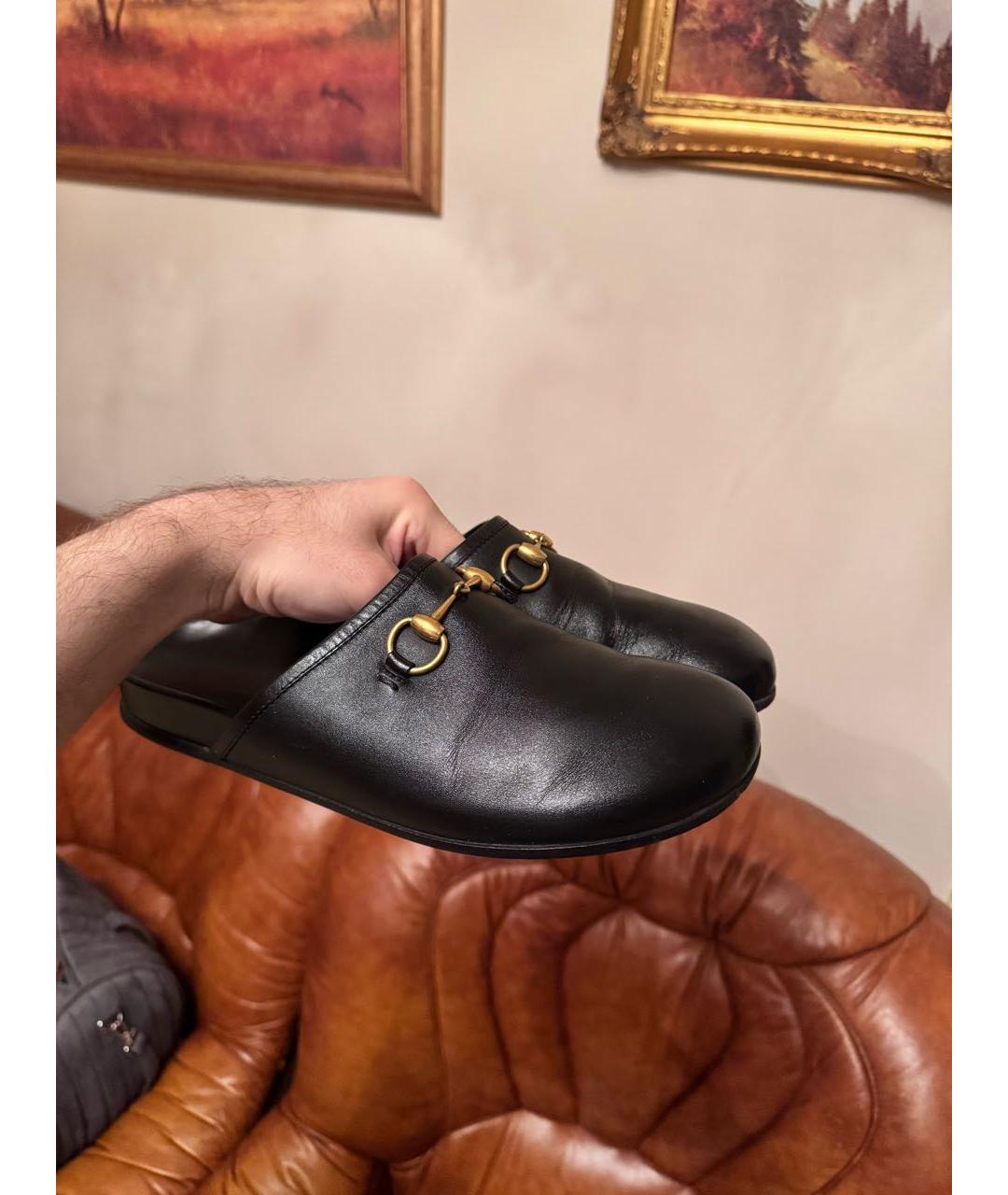 GUCCI Черные кожаные лоферы, фото 3