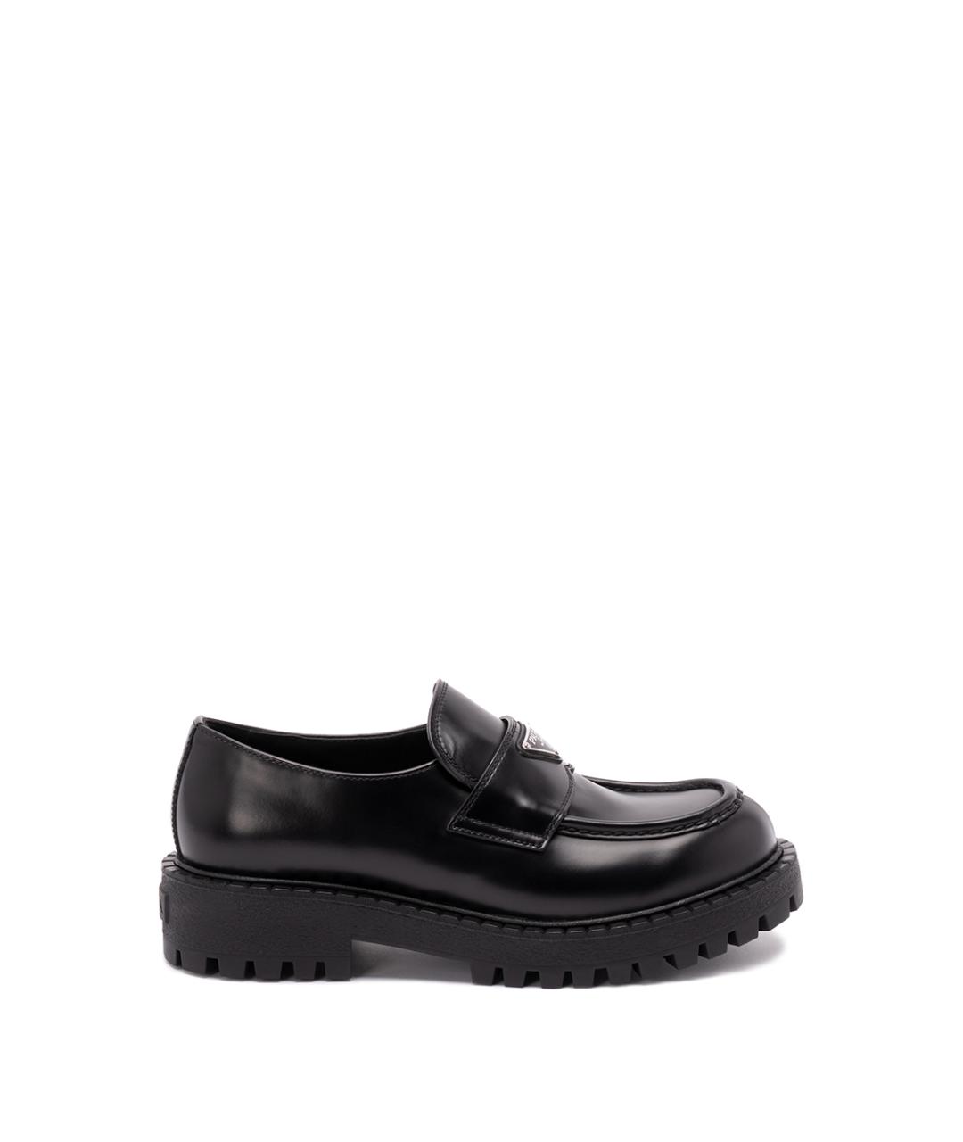 PRADA Черные кожаные лоферы, фото 1