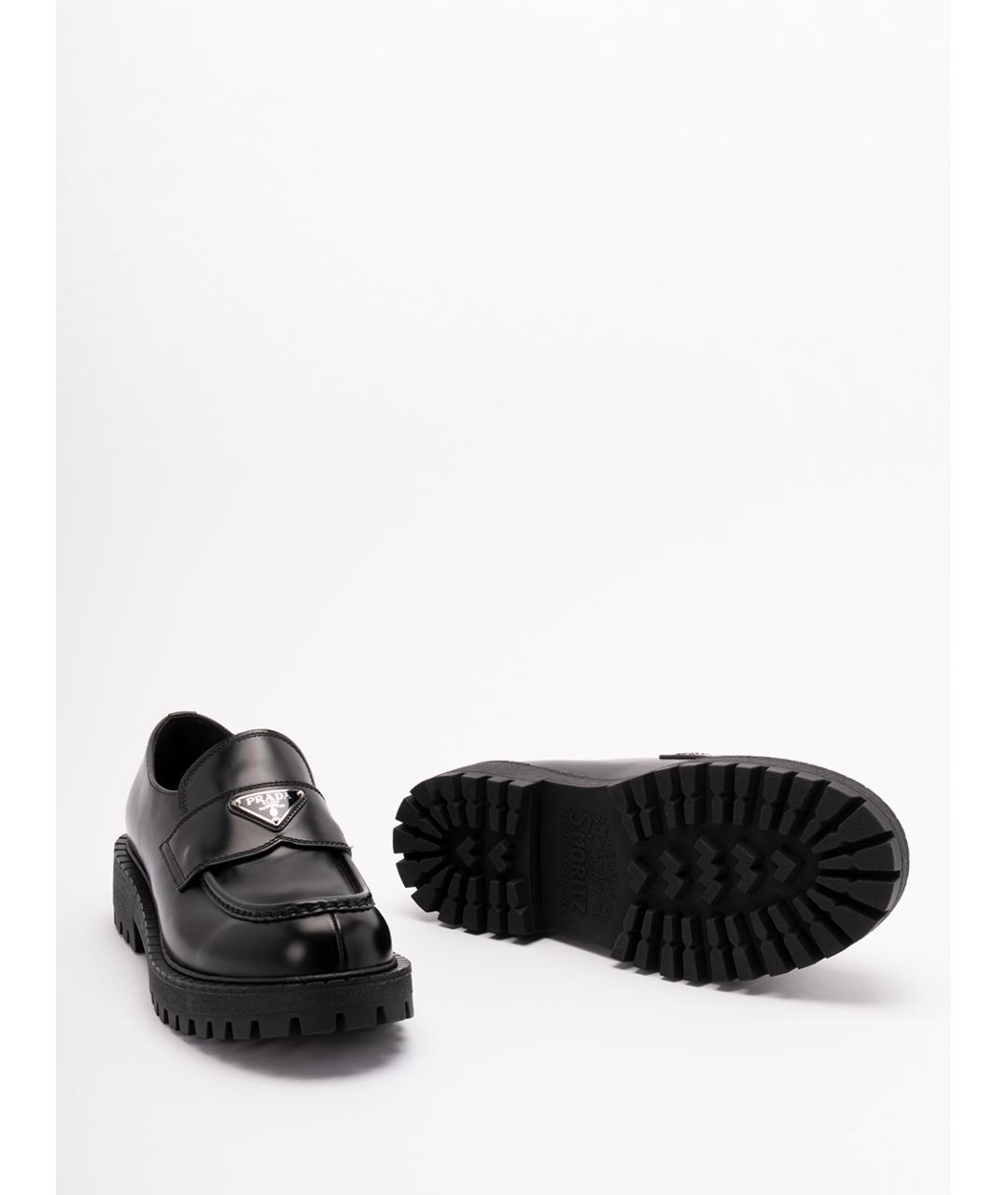 PRADA Черные кожаные лоферы, фото 4