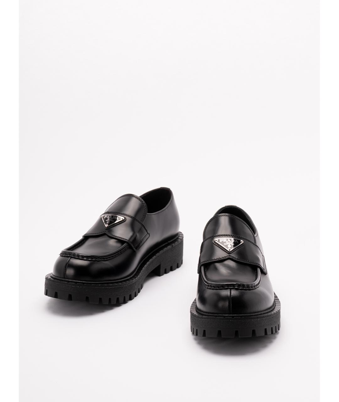 PRADA Черные кожаные лоферы, фото 2