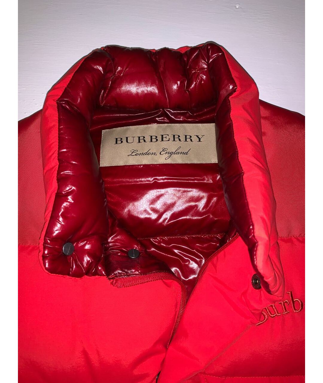 BURBERRY Красный полиамидовый жилет, фото 5