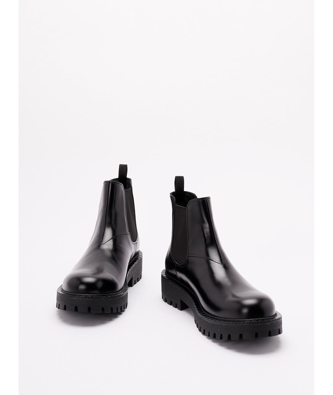 PRADA Черные кожаные высокие ботинки, фото 2