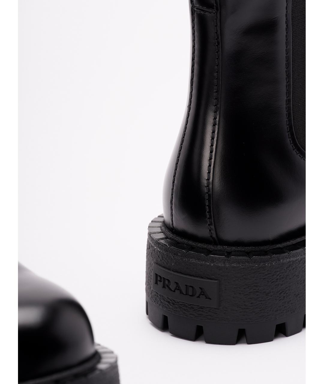 PRADA Черные кожаные высокие ботинки, фото 5