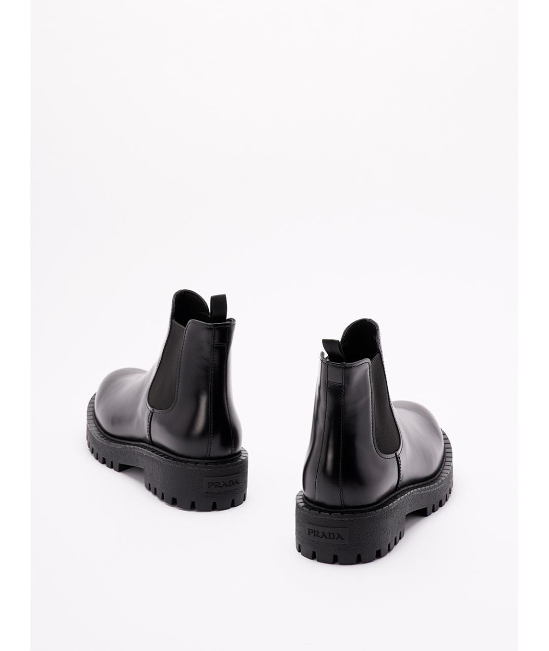 PRADA Черные кожаные высокие ботинки, фото 3